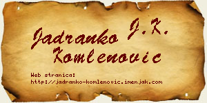 Jadranko Komlenović vizit kartica